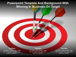 Powerpoint Template And Background With Winning In Business On Target