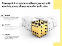 Powerpoint template and background with winning leadership concept in gold dice