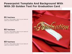Powerpoint Template And Background With With 3d Golden Text For Graduation Card