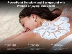 Powerpoint template and background with woman enjoying sun beach