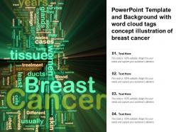 Powerpoint template and background with word cloud tags concept illustration of breast cancer