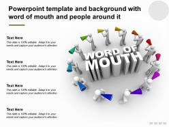 Powerpoint template and background with word of mouth and people around it
