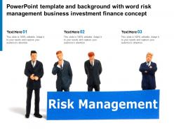 Powerpoint Template And Background With Word Risk Management Business Investment Finance Concept
