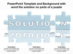 Powerpoint template and background with word the solution on parts of a puzzle