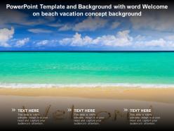Powerpoint template and background with word welcome on beach vacation concept background