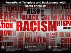 Powerpoint template and background with words of racism