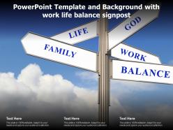 Powerpoint template and background with work life balance signpost