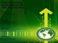 Powerpoint template and background with world map and arrows