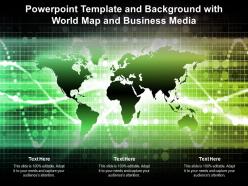 Powerpoint template and background with world map and business media