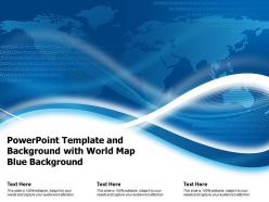 Powerpoint template and background with world map blue background