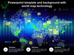 Powerpoint template and background with world map technology