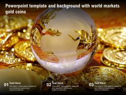 Powerpoint template and background with world markets gold coins