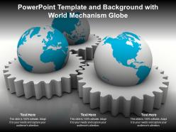 Powerpoint template and background with world mechanism globe