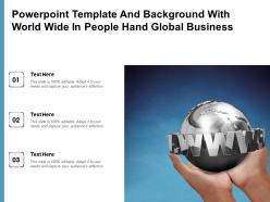 Powerpoint template and background with world wide in people hand global business