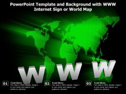Powerpoint Template And Background With Www Internet Sign Or World Map
