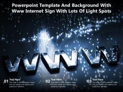 Powerpoint template and background with www internet sign with lots of light spots