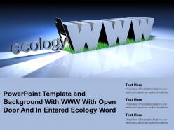 Powerpoint template and background with www with open door and in entered ecology word