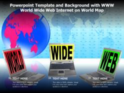 Powerpoint template and background with www world wide web internet on world map