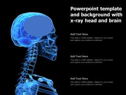 Powerpoint template and background with x ray head and brain