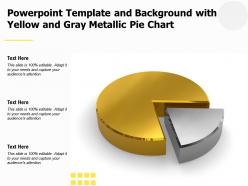 Powerpoint template and background with yellow and gray metallic pie chart