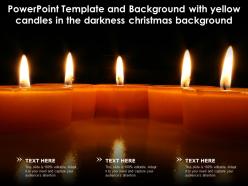 Powerpoint template and background with yellow candles in the darkness christmas background