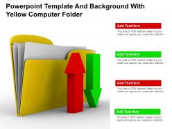 Powerpoint template and background with yellow computer folder