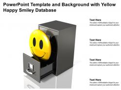 Powerpoint template and background with yellow happy smiley database