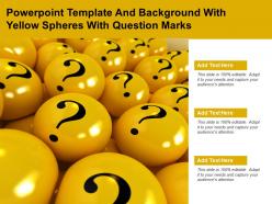 Powerpoint template and background with yellow spheres with question marks