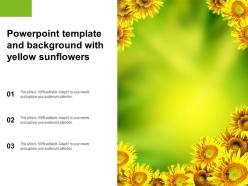 Powerpoint template and background with yellow sunflowers
