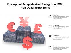 Powerpoint template and background with yen dollar euro signs