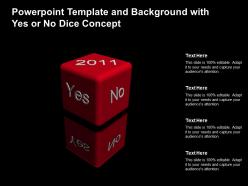 Powerpoint template and background with yes or no dice concept