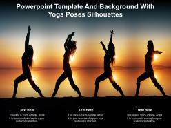 Powerpoint template and background with yoga poses silhouettes