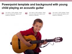 Powerpoint Template And Background With Young Child Playing An Acoustic Guitar