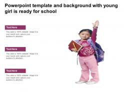 Powerpoint template and background with young girl is ready for school
