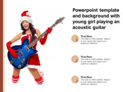 Powerpoint template and background with young girl playing an acoustic guitar