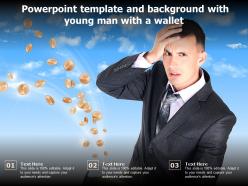 Powerpoint template and background with young man with a wallet