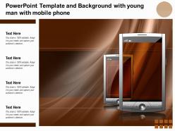 Powerpoint template and background with young man with mobile phone