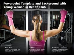 Powerpoint template and background with young woman in health club