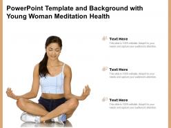 Powerpoint template and background with young woman meditation health