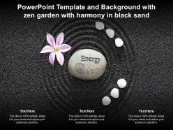 Powerpoint template and background with zen garden with harmony in black sand