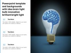Powerpoint template and backgrounds with idea brain light bulb innovation brilliant bright light