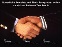 Powerpoint template and black background with a handshake between two people