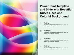 Powerpoint template and slide with beautiful curve lines and colorful background