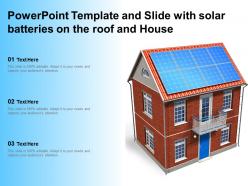 Powerpoint template and slide with solar batteries on the roof and house