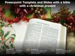 Powerpoint Template And Slides With A Bible With A Christmas Present