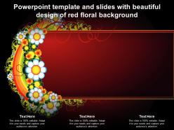 Powerpoint template and slides with beautiful design of red floral background