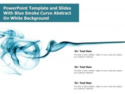 Powerpoint template and slides with blue smoke curve abstract on white background