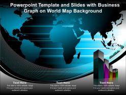 Powerpoint template and slides with business graph on world map background