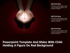 Powerpoint template and slides with child holding a figure on red background