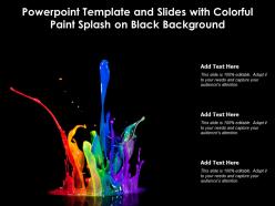 Powerpoint template and slides with colorful paint splash on black background